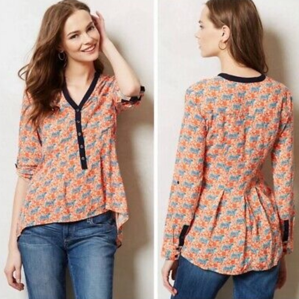 🐅 Anthropologie Vanessa Virginia Tiger top